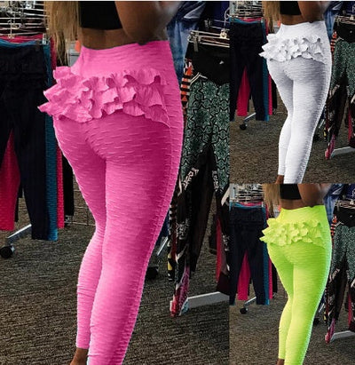 Jacquard slim fit yoga pants bottoms null