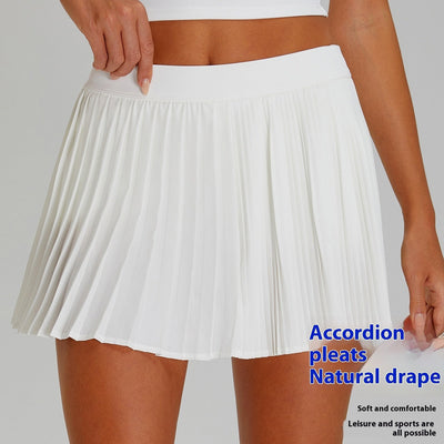 Anti-exposure Tennis Skirt Fitness Stitching Pleated Yoga Skirts null