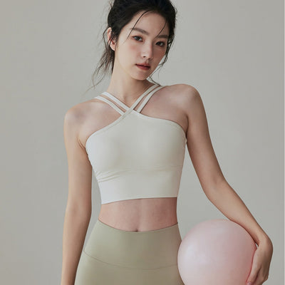 One-piece Yoga Underwear Women's Double Shoulder Strap Shockproof Sports Vest null
